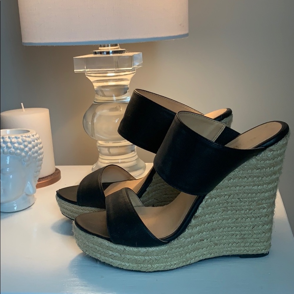 Black espadrille wedges